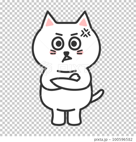Illustration of an angry cat White cat Illustration of an angry cat White cat 100596582