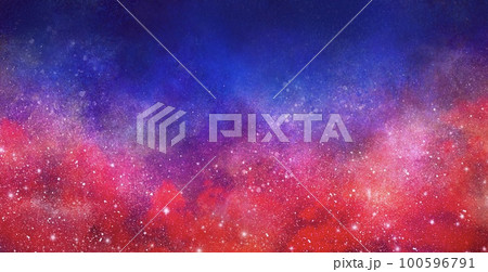 赤と青のグラデーションのアブストラクトな背景, 独立や戦火のコンセプト, 手描きイラストレーション 100596791