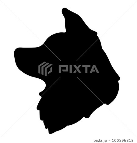 ボーダーコリーの顔のシルエット ボーダーコリーの顔のシルエット 100596818