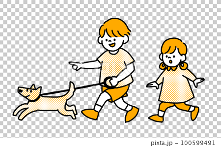 Kid Walking Dog Stock Illustrations – 2,430 Kid Walking Dog Stock
