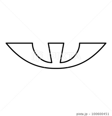 Israeli Shekel currency symbol ILS money ois sign old contour outline line icon black color vector illustration image thin flat style 100600451