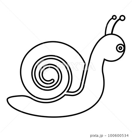 Snail mollusc contour outline line icon black color vector illustration image thin flat style Snail mollusc contour outline line icon black color vector illustration image thin flat style 100600534