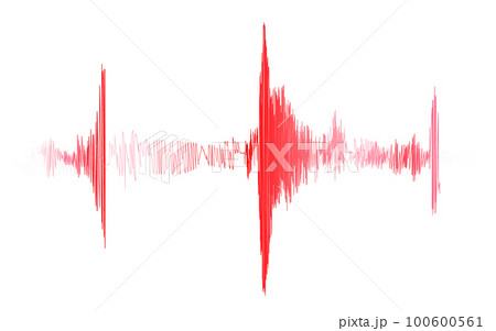 Red seismogram of seismic activity or lie detector record 100600561