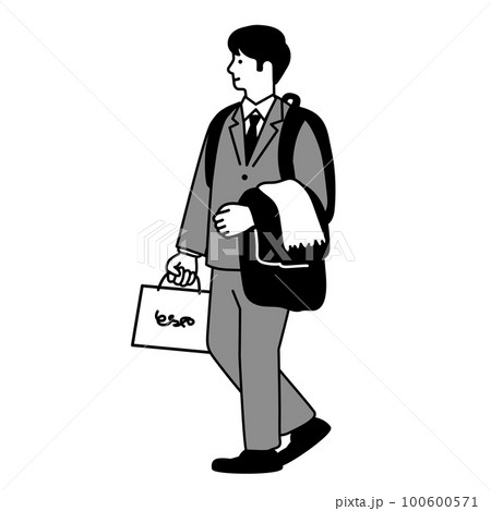 シンプルな歩くビジネスマンのイラスト 100600571