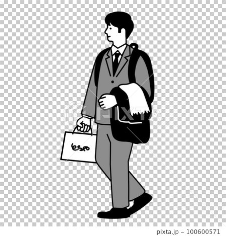 シンプルな歩くビジネスマンのイラスト 100600571