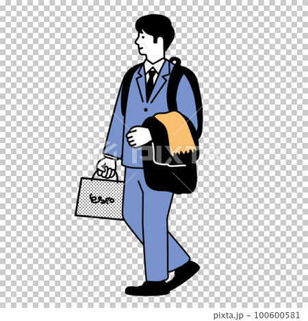 シンプルな歩くビジネスマンのイラスト 100600581