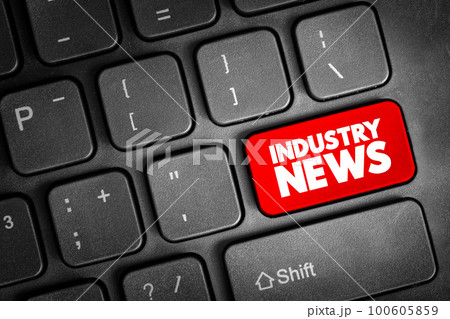 Industry News text button on keyboard, concept background 100605859