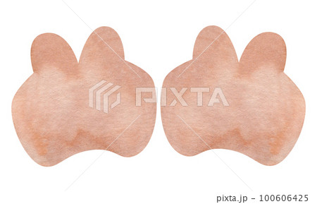 Animal tracks. Animal feet silhouette. Path for walking on the paws of wild animals or footprints. Watercolor footprints. 100606425