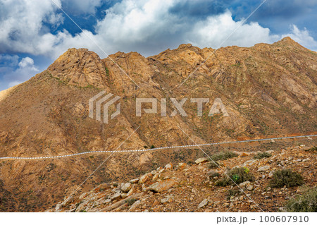 View of the landscape from the Mirador del Risco de Las Penas viewpoint on the island of Fuerteventura View of the landscape from the Mirador del Risco de Las Penas viewpoint on the island of Fuerteventura 100607910