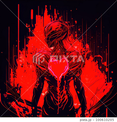 Portrait of Fantastic Warrior. High-tech futuristic man from the future. Generative AI Art. 100610205
