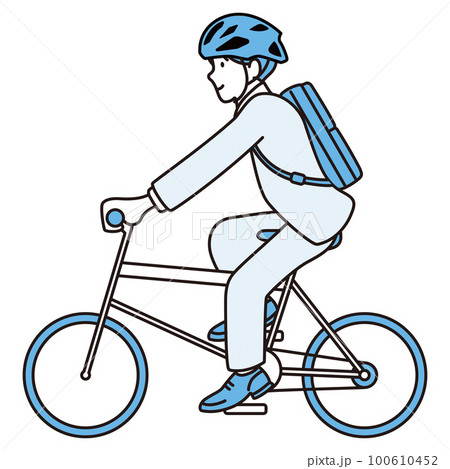 通勤　自転車　イメージ素材 100610452