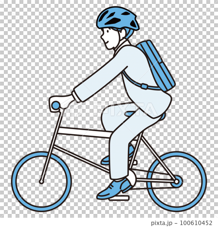 通勤　自転車　イメージ素材 100610452