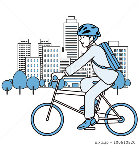 通勤　自転車　イメージ素材 100610820