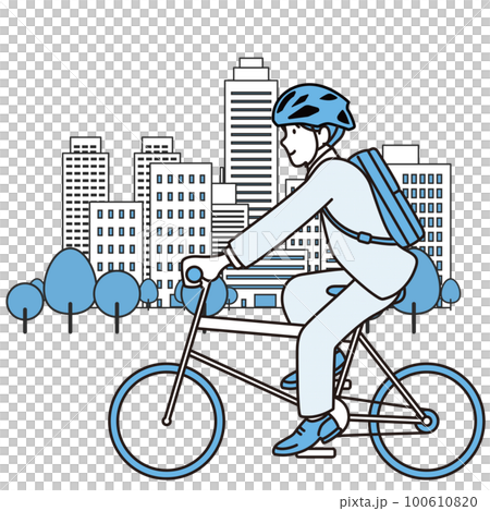 通勤　自転車　イメージ素材 100610820