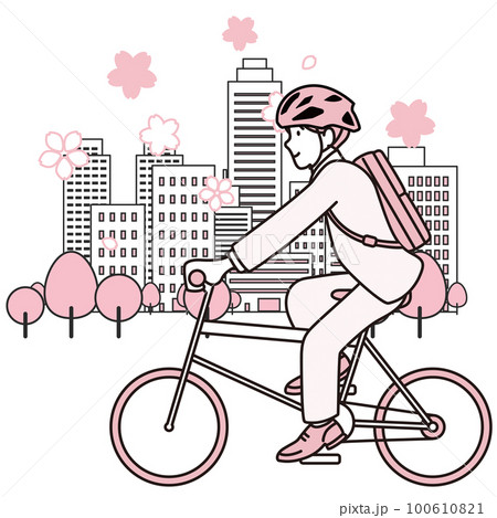 通勤　自転車　イメージ素材 100610821