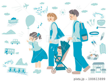 旅行のイラスト_(ブルー系) 100613899