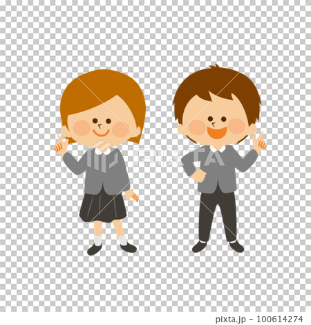 一個孩子指著的插圖素材 一個孩子指著的插圖素材 100614274