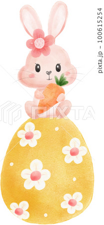 cute sweet kawaii happy innocence baby bunny rabbit watercolour cartoon kid animal spring Easter egg cute sweet kawaii happy innocence baby bunny rabbit watercolour cartoon kid animal spring Easter egg 100615254
