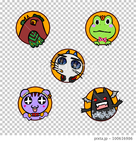 多彩的動物圖標集 100616986