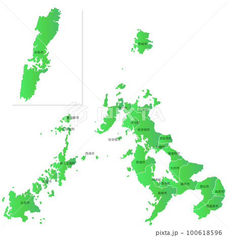 長崎県と市町村地図
