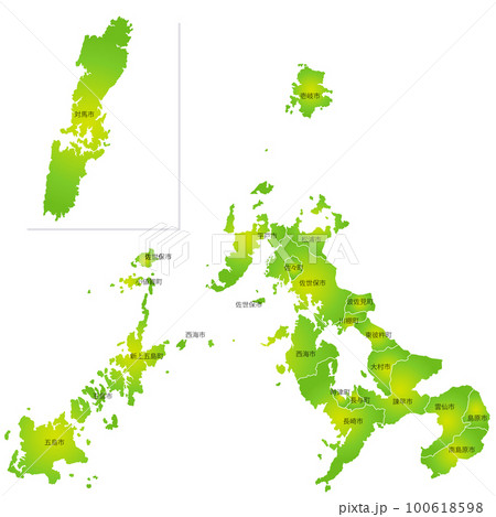 長崎県と市町村地図