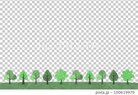 斯堪的納維亞風格的一排樹插圖 100619970