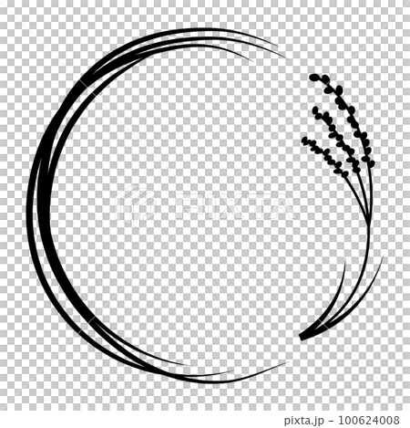 Vector illustration of a round frame of realistic rice ears Vector illustration of a round frame of realistic rice ears 100624008