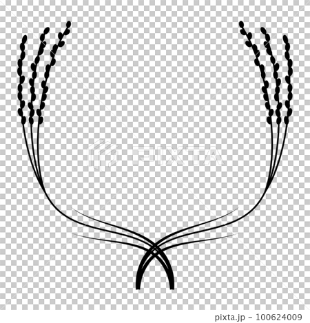 稲穂のシルエットを交差させたデザインのベクターイラスト 稲穂のシルエットを交差させたデザインのベクターイラスト 100624009
