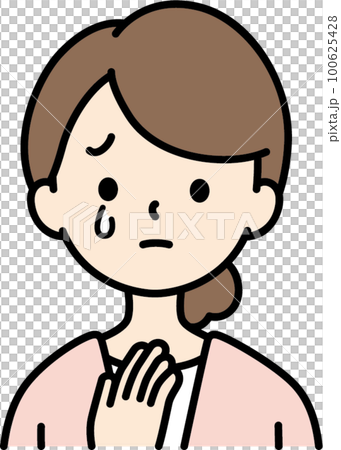 Women in their 30s who shed tears Cute simple touch Women in their 30s who shed tears Cute simple touch 100625428