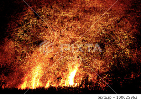 Conceptual picture showing intense heat of burning fire. Conceptual picture showing intense heat of burning fire. 100625962