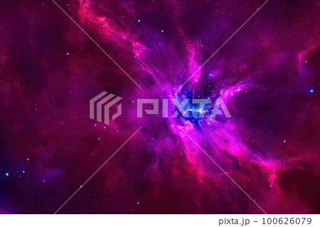 Space background. Realistic starry night. Cosmos and shining stars. Milky way and stardust. Color galaxy with nebula. Magic Infinite universe. Ai generative illustration. Space background. Realistic starry night. Cosmos and shining stars. Milky way and stardust. Color galaxy with nebula. Magic Infinite universe. Ai generative illustration. 100626079