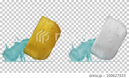 element of gold and silver bowl with water thai culture from image traced 3d. songkran festival thailand travel. 100627833