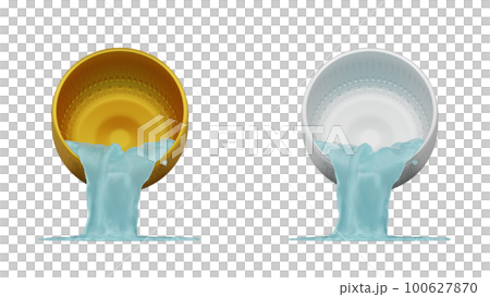 element of gold and silver bowl with water thai culture from image traced 3d. songkran festival thailand travel. element of gold and silver bowl with water thai culture from image traced 3d. songkran festival thailand travel. 100627870