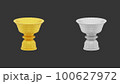 element of gold and silver pedestal tray with thai culture pattern. thailand travel. 100627972