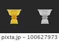 element of gold and silver pedestal tray with thai culture pattern. thailand travel. 100627973