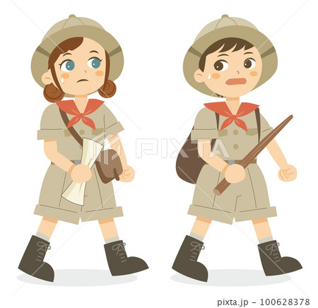 不安そうな探検隊 100628378