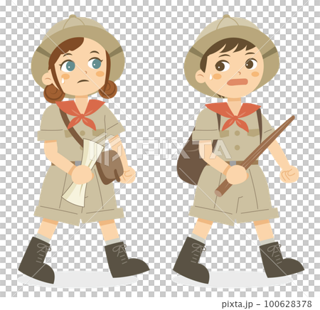 不安そうな探検隊 100628378