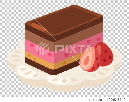 Strawberry cake illustration_cologne and cute simple dish vector illustration Strawberry cake illustration_cologne and cute simple dish vector illustration 100628442