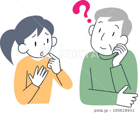 認知症により身近な人が誰かわからないシニア男性 100628931