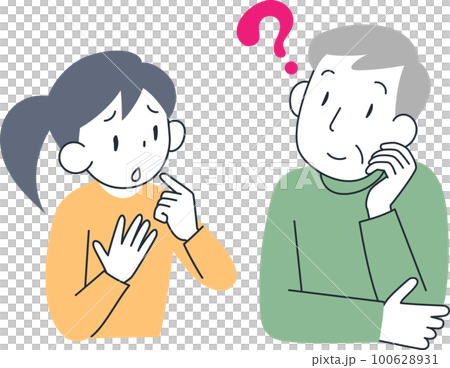 認知症により身近な人が誰かわからないシニア男性 100628931