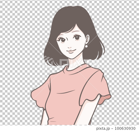 Female illustration material Female illustration material 100630930