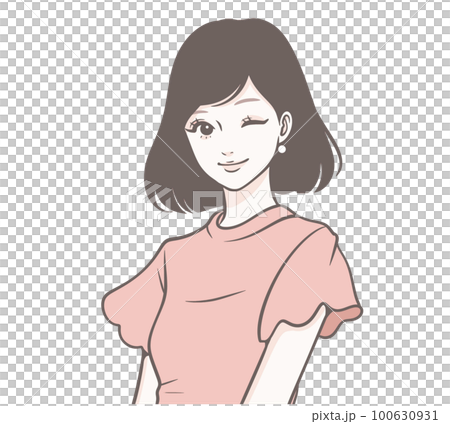 Female illustration material Female illustration material 100630931