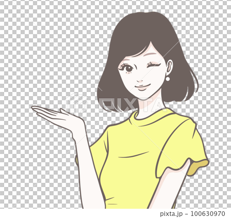 Female illustration material Female illustration material 100630970