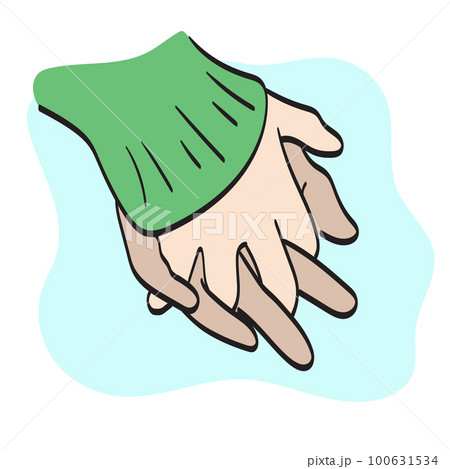 closeup lover hand holding illustration vector...のイラスト素材 [100631534 ...