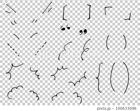 タイトルのあしらいに使える手描きの括弧記号セットのイラスト素材 [100633096] - PIXTA