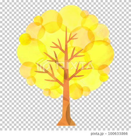 木 樹木 水彩 水彩タッチ 紅葉 秋 100633866