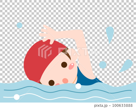 Illustration of a girl swimming 100633888