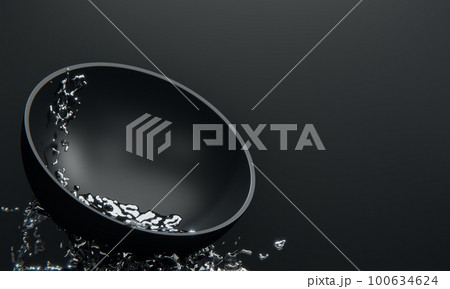 black podium and water splashing on white background.3D rendering black podium and water splashing on white background.3D rendering 100634624