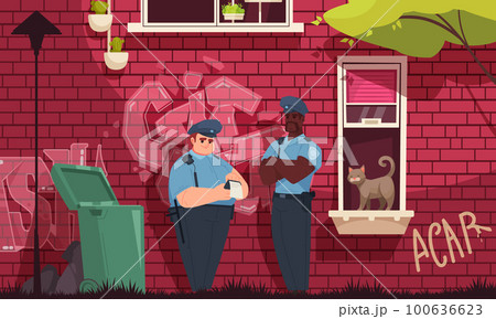 Police Cartoon Concept 100636623