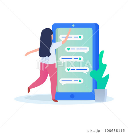 Virtual Love Flat Icon 100638116